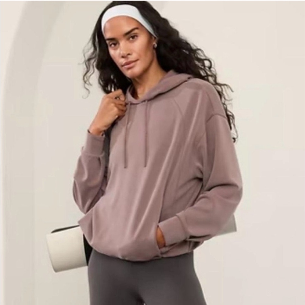 Athleta Sea Soft Bubble Hem Hoodie - Mauve
